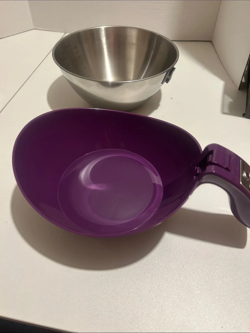 Farberware Purple and Silver Digital Measuring Bowl